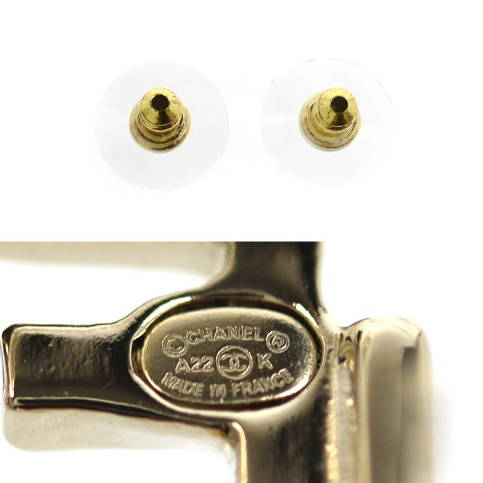 Chanel Logo Faux Pearl Earrings — view 4