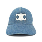 Celine Denim Cap Logo M Blue du Hat Baseball Cap