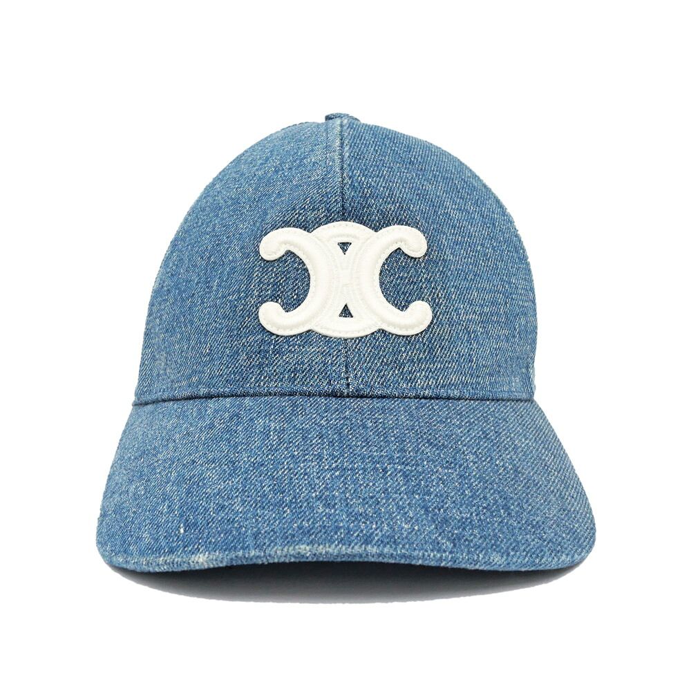 Celine Denim Cap Logo M Blue du Hat Baseball Cap
