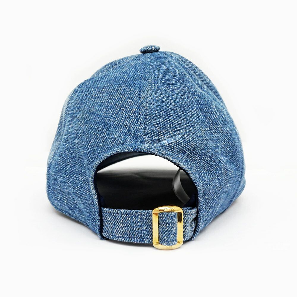 Celine Denim Cap Logo M Blue du Hat Baseball Cap — view 3