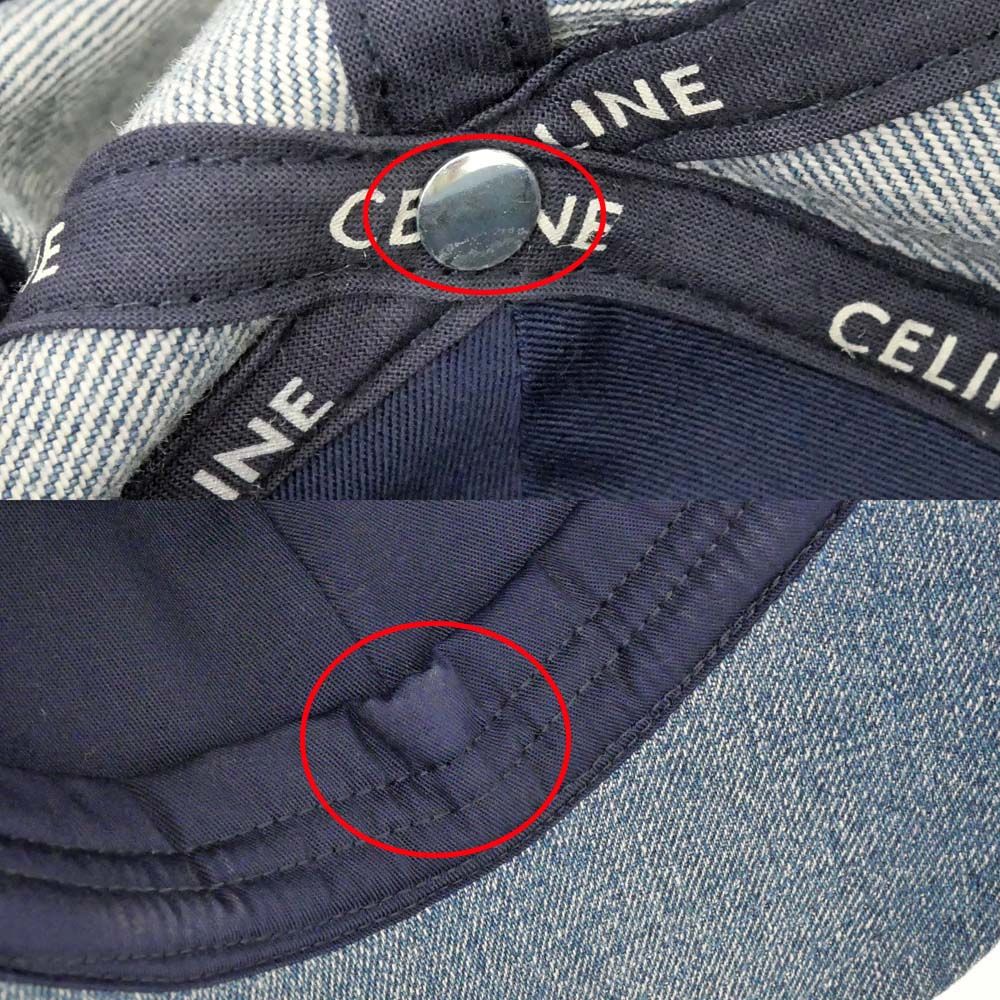 Celine Denim Cap Logo M Blue du Hat Baseball Cap — view 8