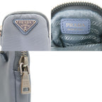 Prada Logo Nylon Blue Light Pouch — view 5