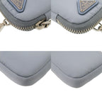 Prada Logo Nylon Blue Light Pouch — view 3