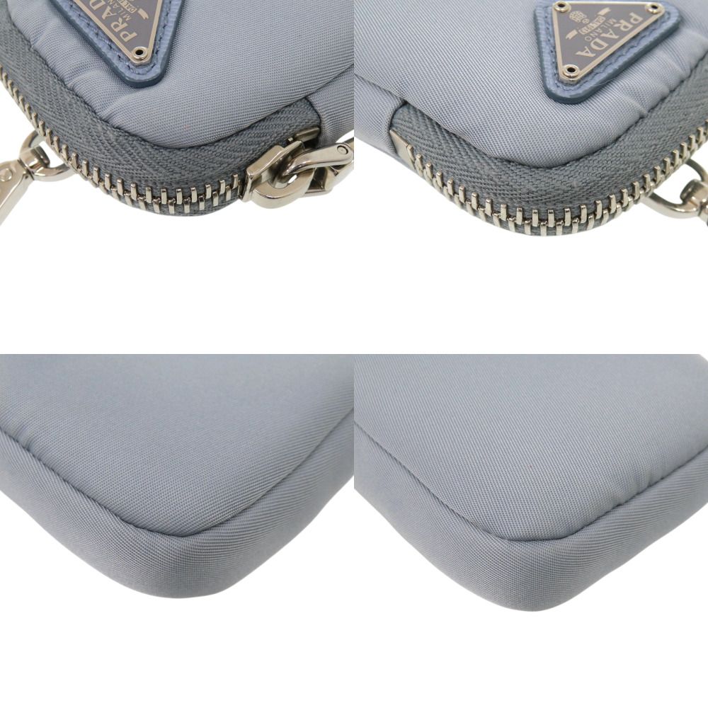 Prada Logo Nylon Blue Light Pouch — view 3