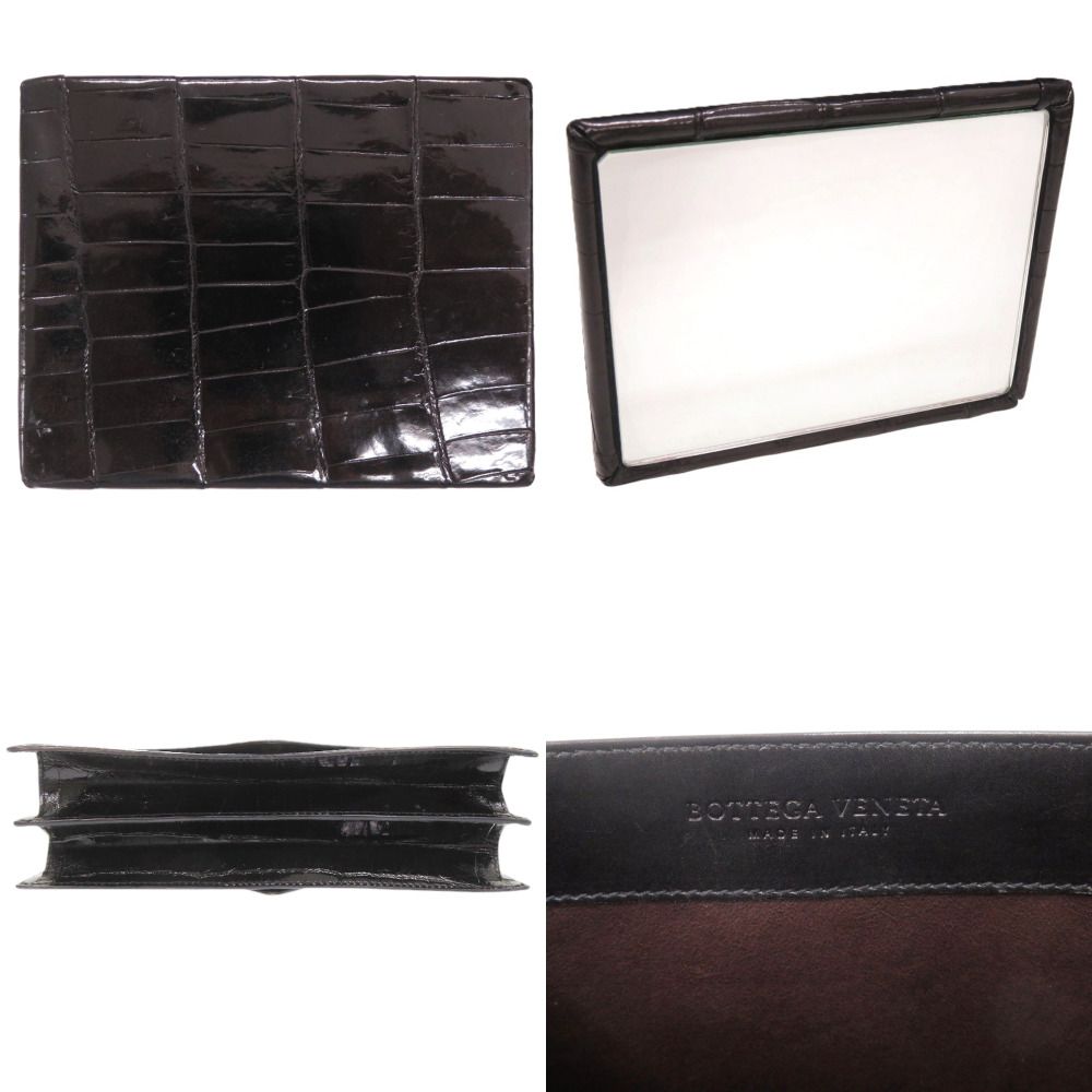 Bottega Veneta One Handle Shining Crocodile Black Handbag — view 8