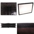 Bottega Veneta One Handle Shining Crocodile Black Handbag — view 8