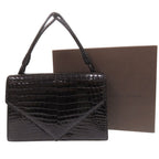 Bottega Veneta One Handle Shining Crocodile Black Handbag — view 2