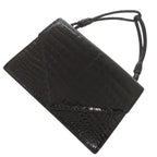 Bottega Veneta One Handle Shining Crocodile Black Handbag — view 4