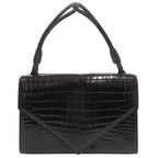 Bottega Veneta One Handle Shining Crocodile Black Handbag — view 3