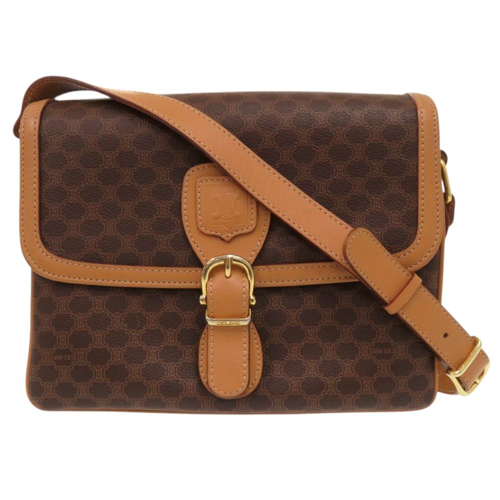 Celine Macadam Vintage 2 Brown Shoulder Bag