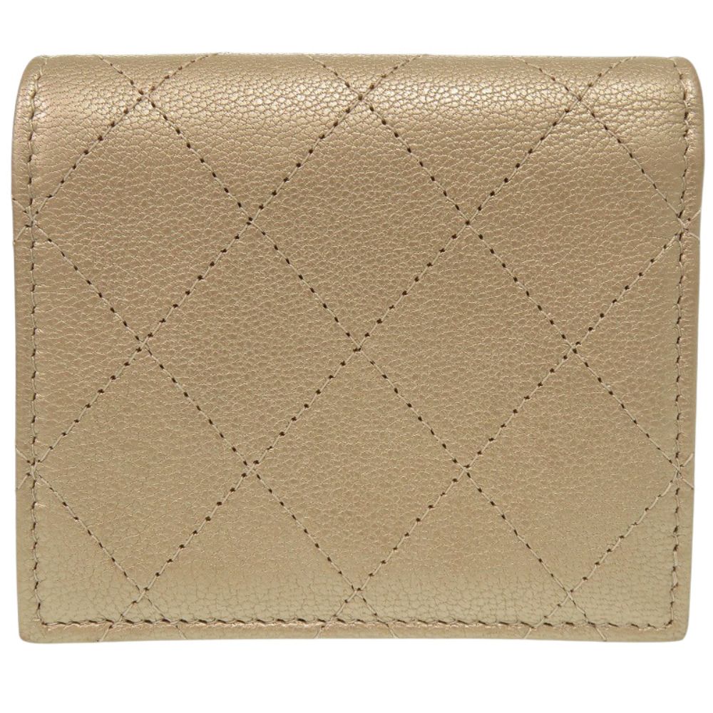 Chanel Quilted Calfskin Gold Bifold Wallet — view 2