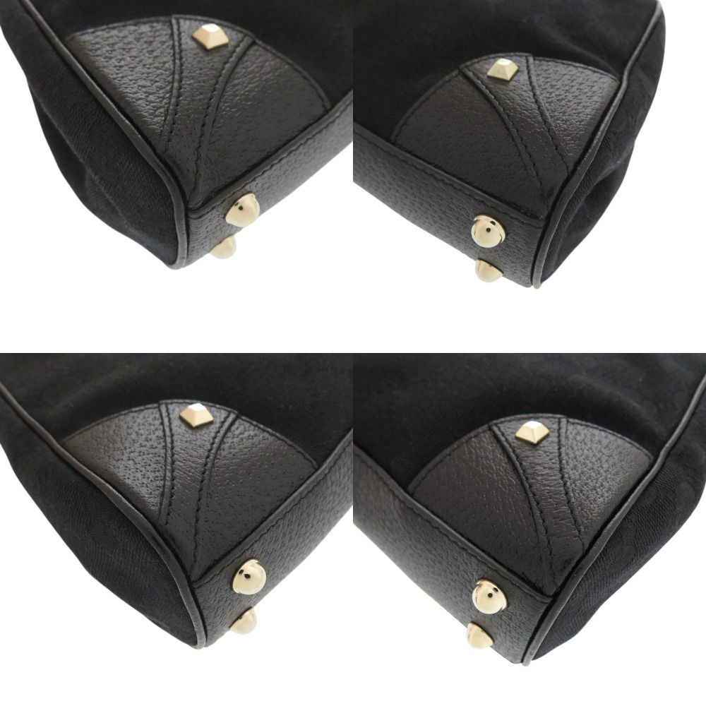 Gucci New Jackie Canvas Leather Black Gold Handbag — view 3