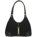 Gucci New Jackie Canvas Leather Black Gold Handbag