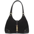 Gucci New Jackie Canvas Leather Black Gold Handbag