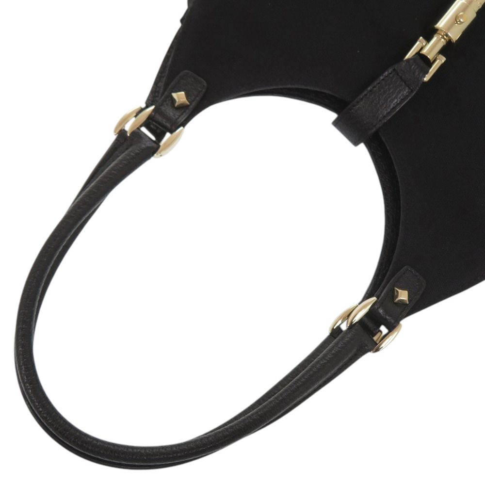 Gucci New Jackie Canvas Leather Black Gold Handbag — view 6