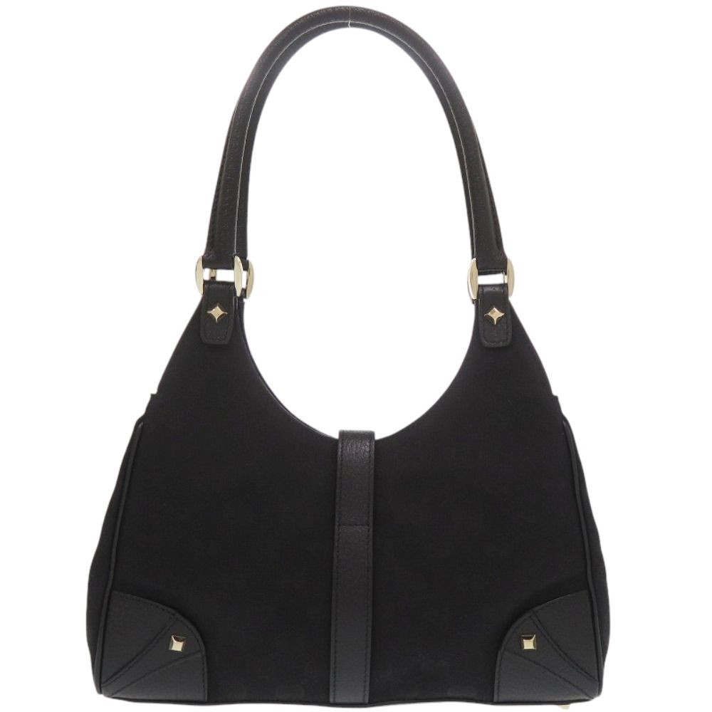 Gucci New Jackie Canvas Leather Black Gold Handbag — view 2