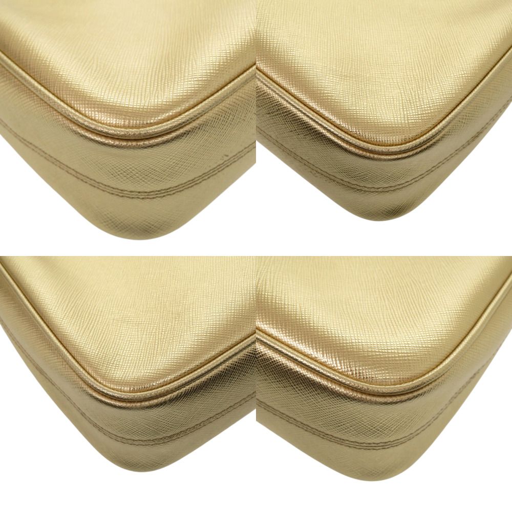Prada Saffiano Leather Gold Shoulder Bag — view 4