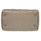 Chanel Caviar Leather Champagne Silver CC Logo Handbag — view 6