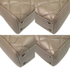 Chanel Caviar Leather Champagne Silver CC Logo Handbag — view 4