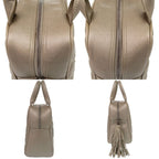 Chanel Caviar Leather Champagne Silver CC Logo Handbag — view 5