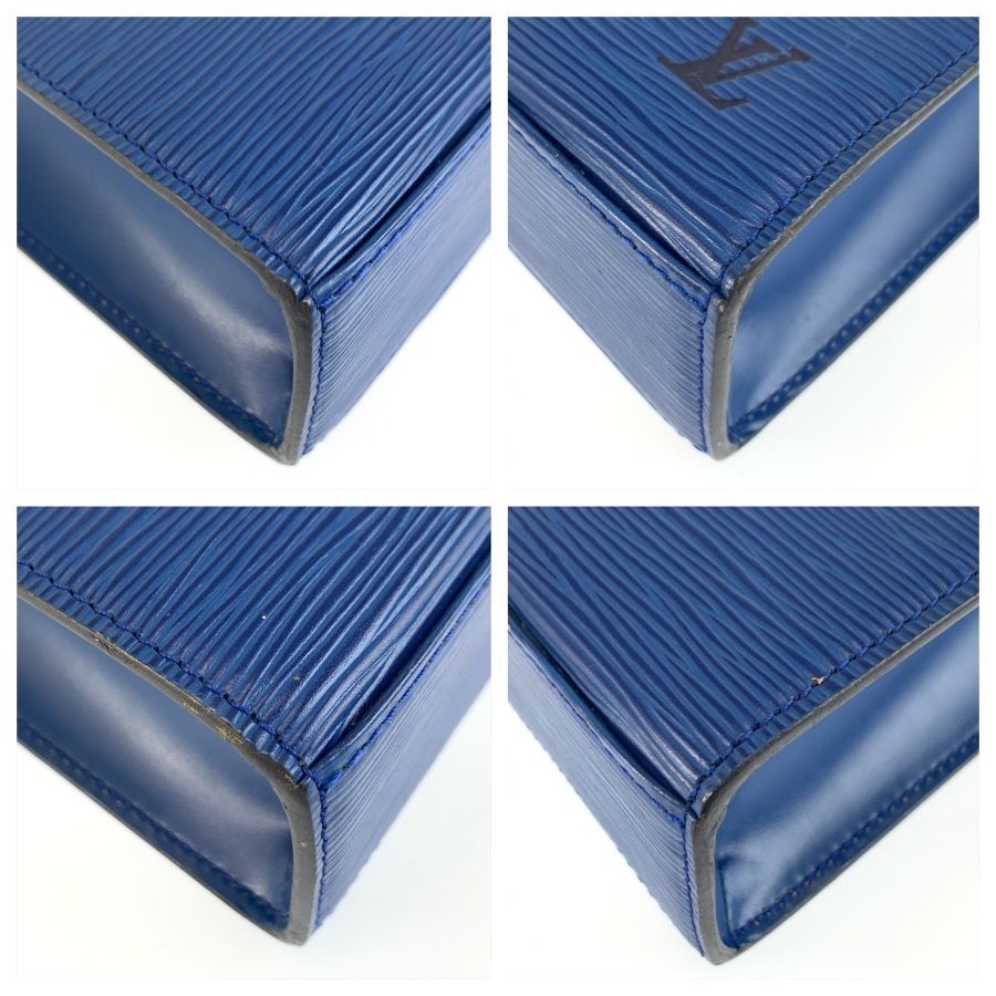 Louis Vuitton Epi Malesherbes Toledo Blue Gold Leather Handbag — view 4