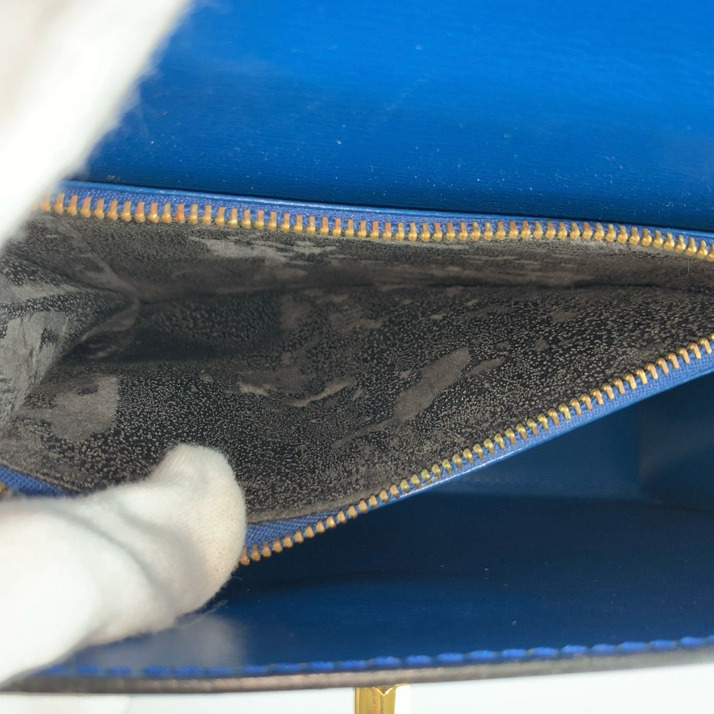 Louis Vuitton Epi Malesherbes Toledo Blue Gold Leather Handbag — view 6