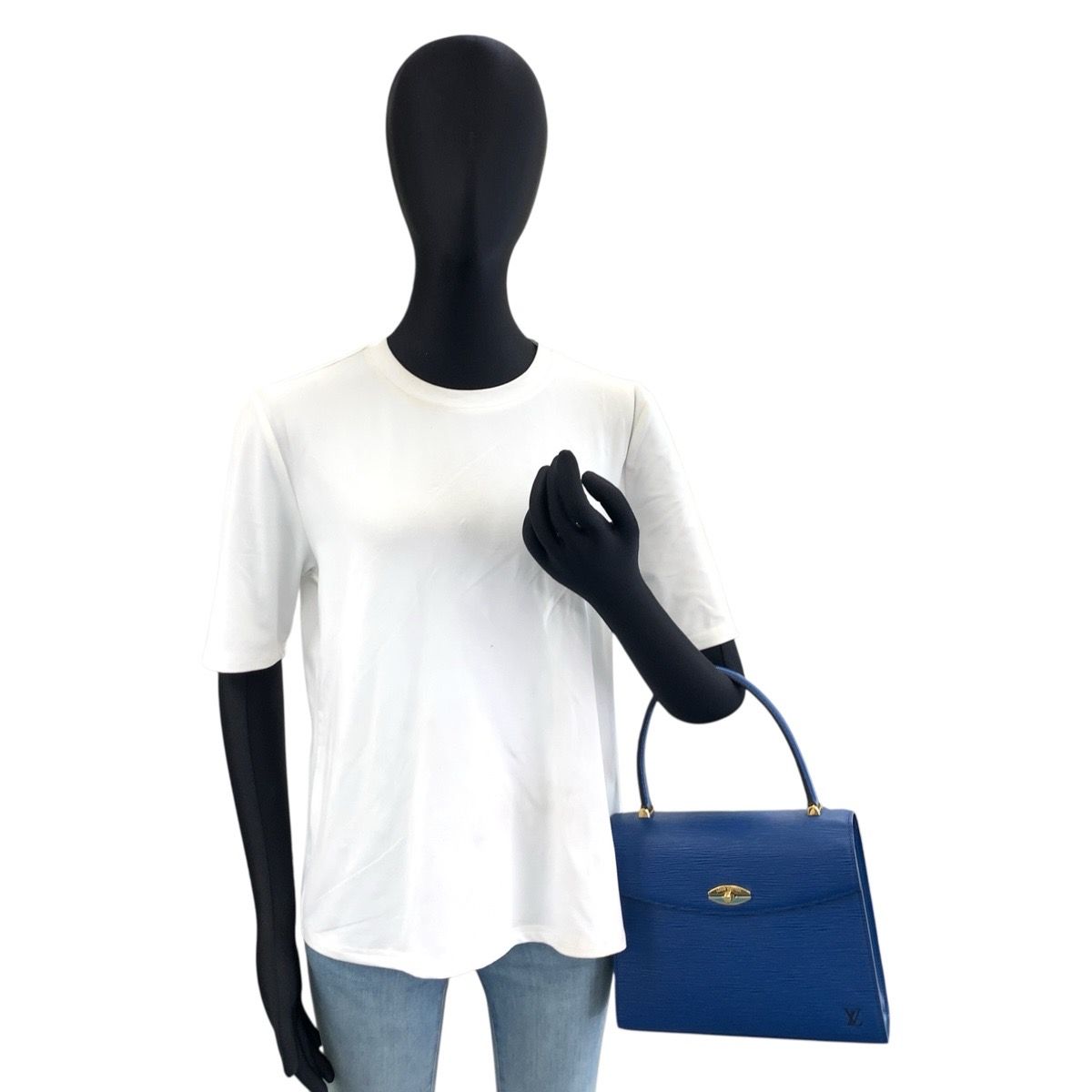 Louis Vuitton Epi Malesherbes Toledo Blue Gold Leather Handbag — view 7