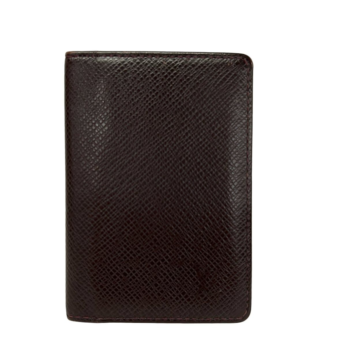 Louis Vuitton Card Case Taiga Pocket Organizer Acajou Leather