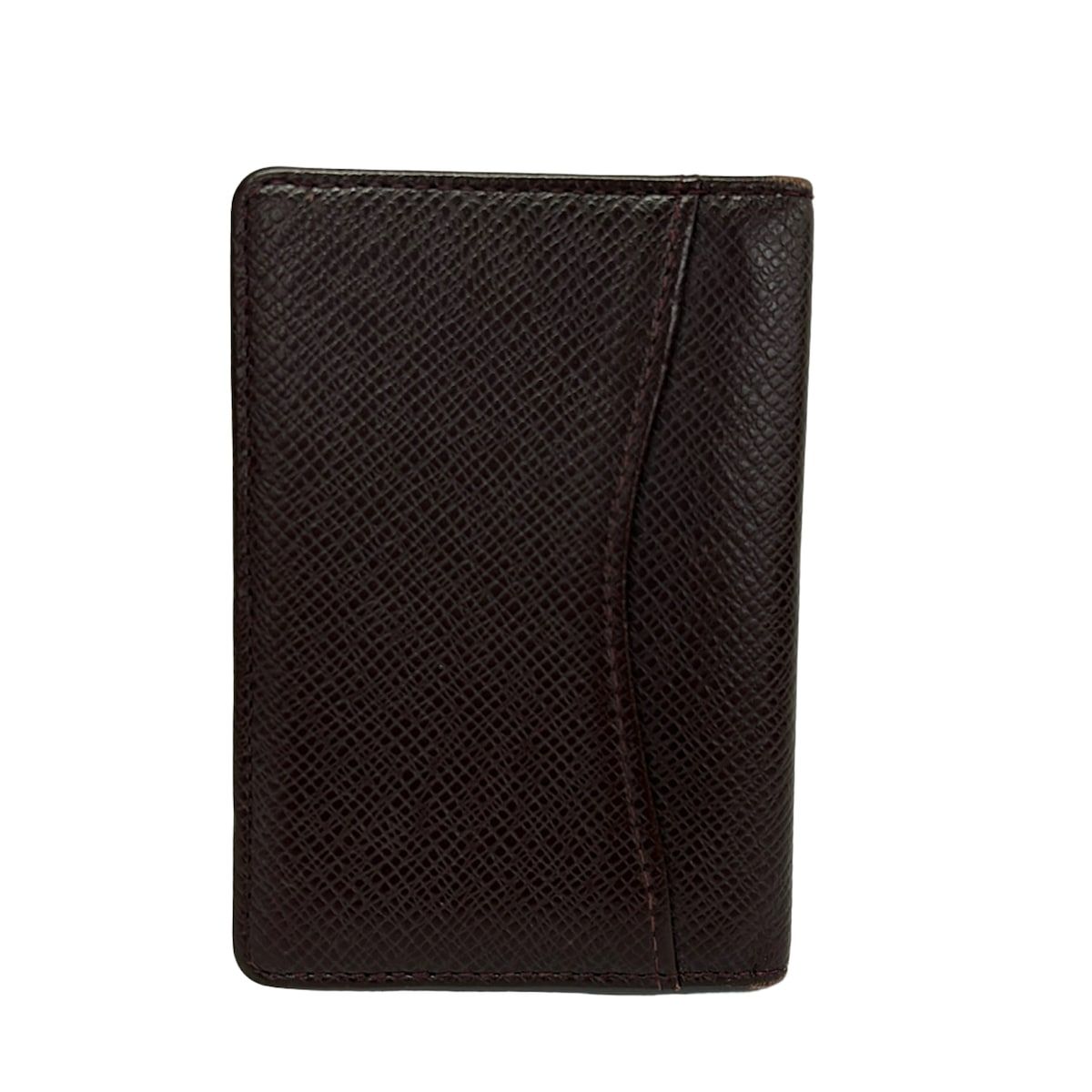 Louis Vuitton Card Case Taiga Pocket Organizer Acajou Leather — view 2