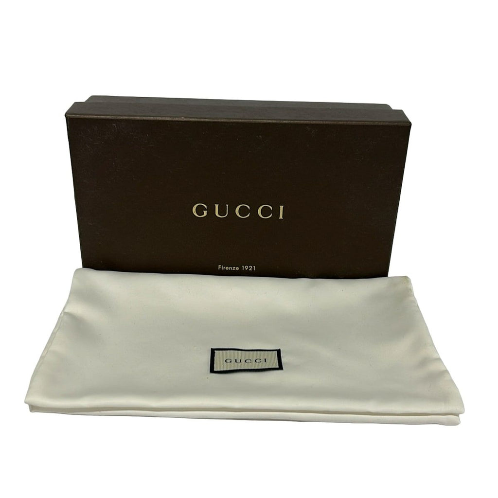 Gucci Wallet Bowie Black Embossed Guccissima Line Wind Zipper Leather — view 6