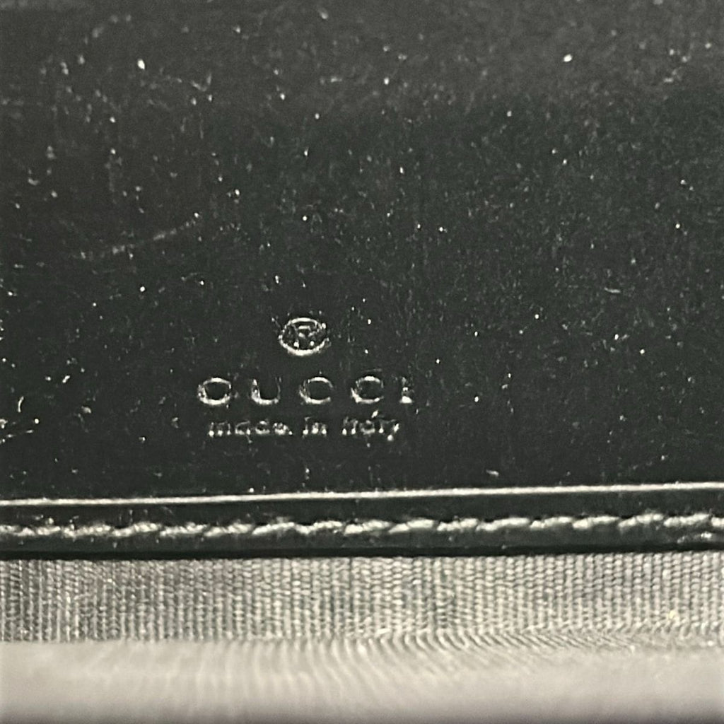 Gucci Wallet Bowie Black Embossed Guccissima Line Wind Zipper Leather — view 5