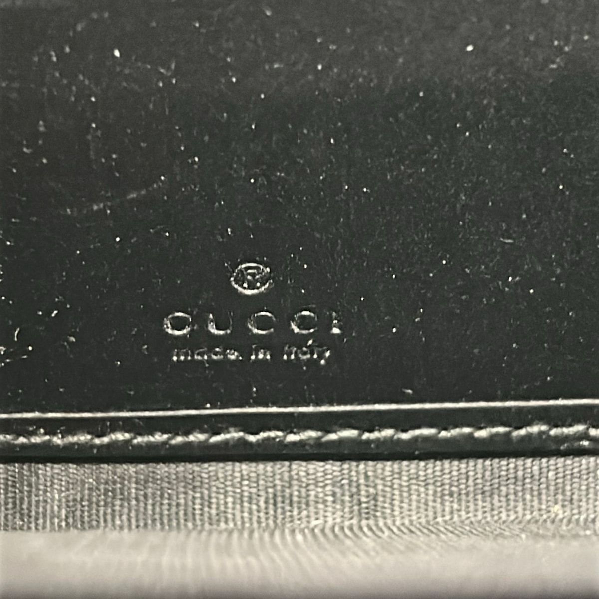 Gucci Wallet Bowie Black Embossed Guccissima Line Wind Zipper Leather — view 5