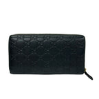 Gucci Wallet Bowie Black Embossed Guccissima Line Wind Zipper Leather — view 2