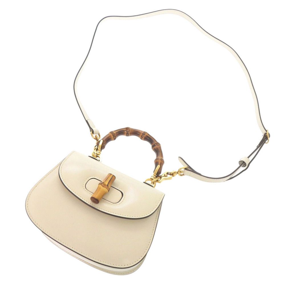Gucci Bamboo Mini Leather Ivory 2-Way Shoulder Bag — view 6