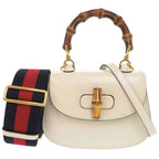 Gucci Bamboo Mini Leather Ivory 2-Way Shoulder Bag