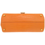 Bottega Veneta Angled Palmerato Alligator Orange Shoulder Bag — view 4