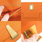 Bottega Veneta Angled Palmerato Alligator Orange Shoulder Bag — view 8
