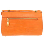 Bottega Veneta Angled Palmerato Alligator Orange Shoulder Bag — view 3