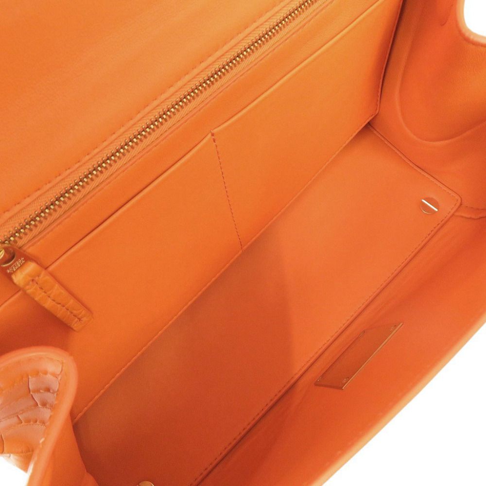 Bottega Veneta Angled Palmerato Alligator Orange Shoulder Bag — view 7