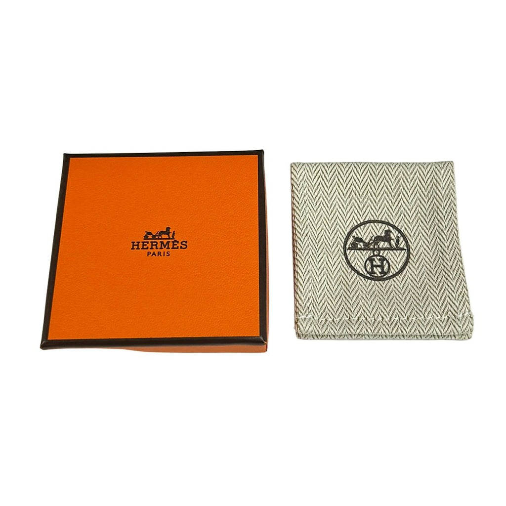 Hermes Olympe Leather Pink Gold Black Ear Cuff Earrings — view 4
