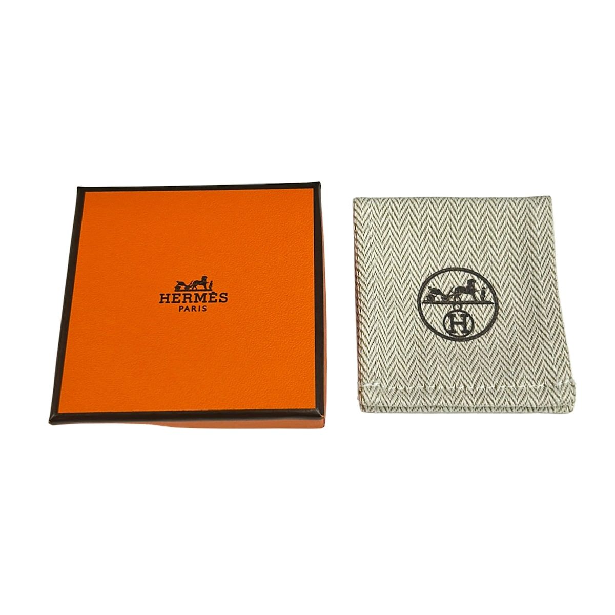 Hermes Olympe Leather Pink Gold Black Ear Cuff Earrings — view 4