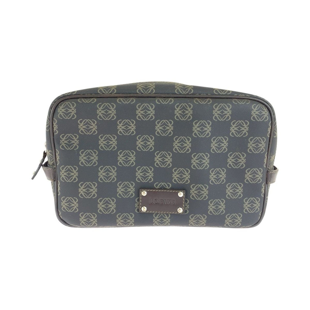Loewe Anagram Black Brown Silver Clutch