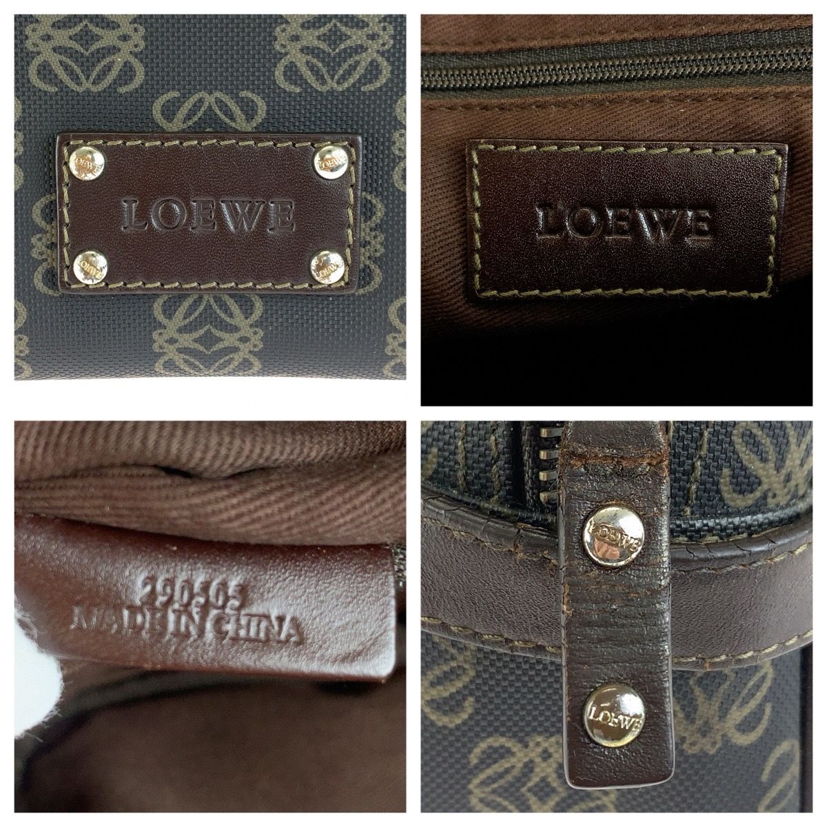 Loewe Anagram Black Brown Silver Clutch — view 4
