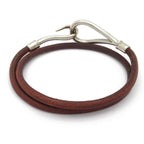 Hermes Bracelet Jumbo Leather Dark Brown Silver — view 2