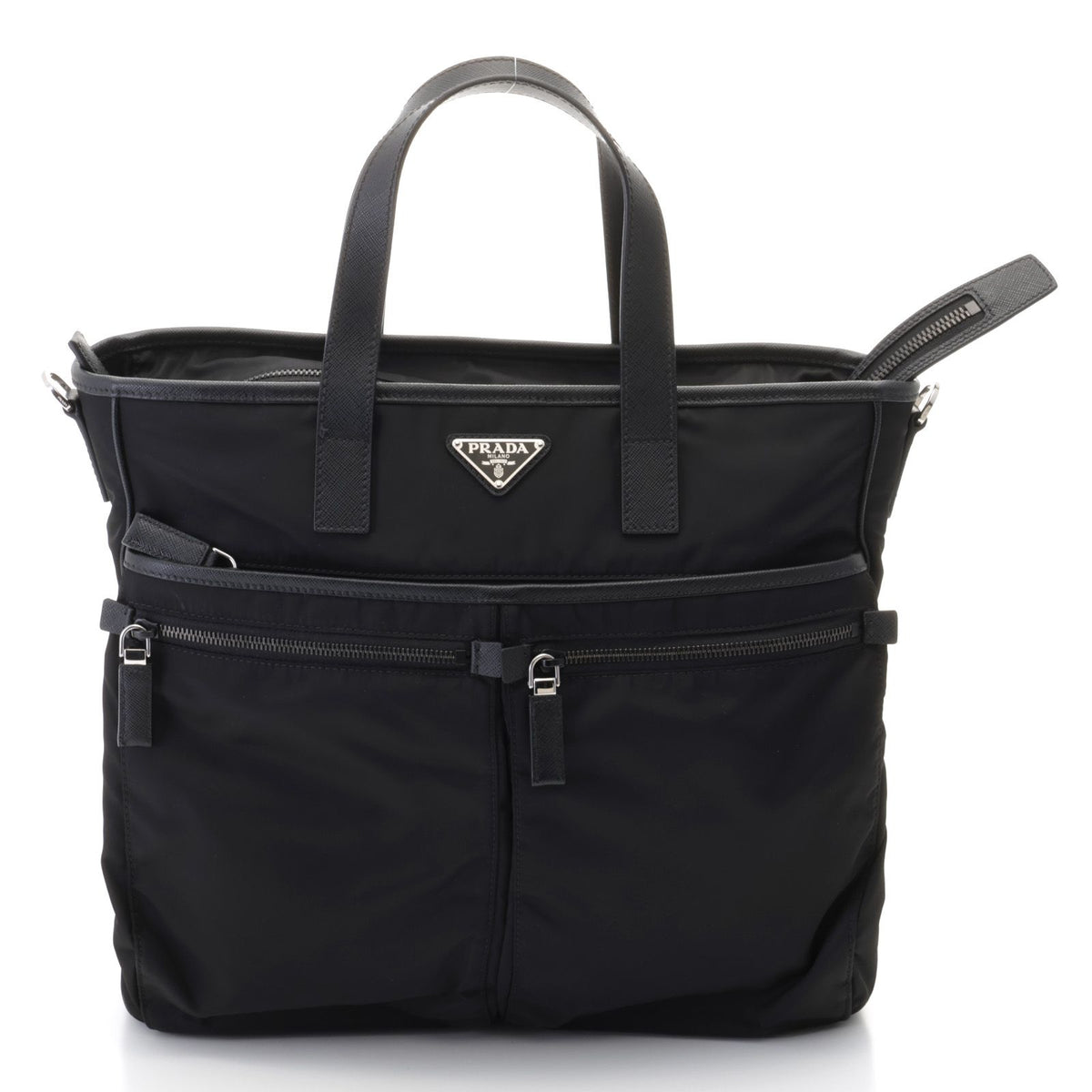 Prada Re-Nylon 2-Way Bag Black Nylon Saffiano Handbag