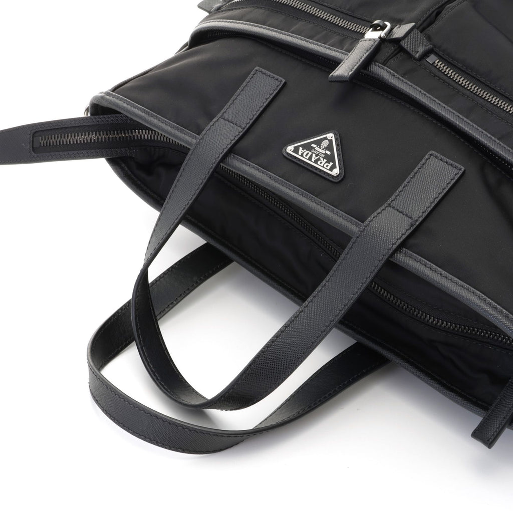 Prada Re-Nylon 2-Way Bag Black Nylon Saffiano Handbag — view 4
