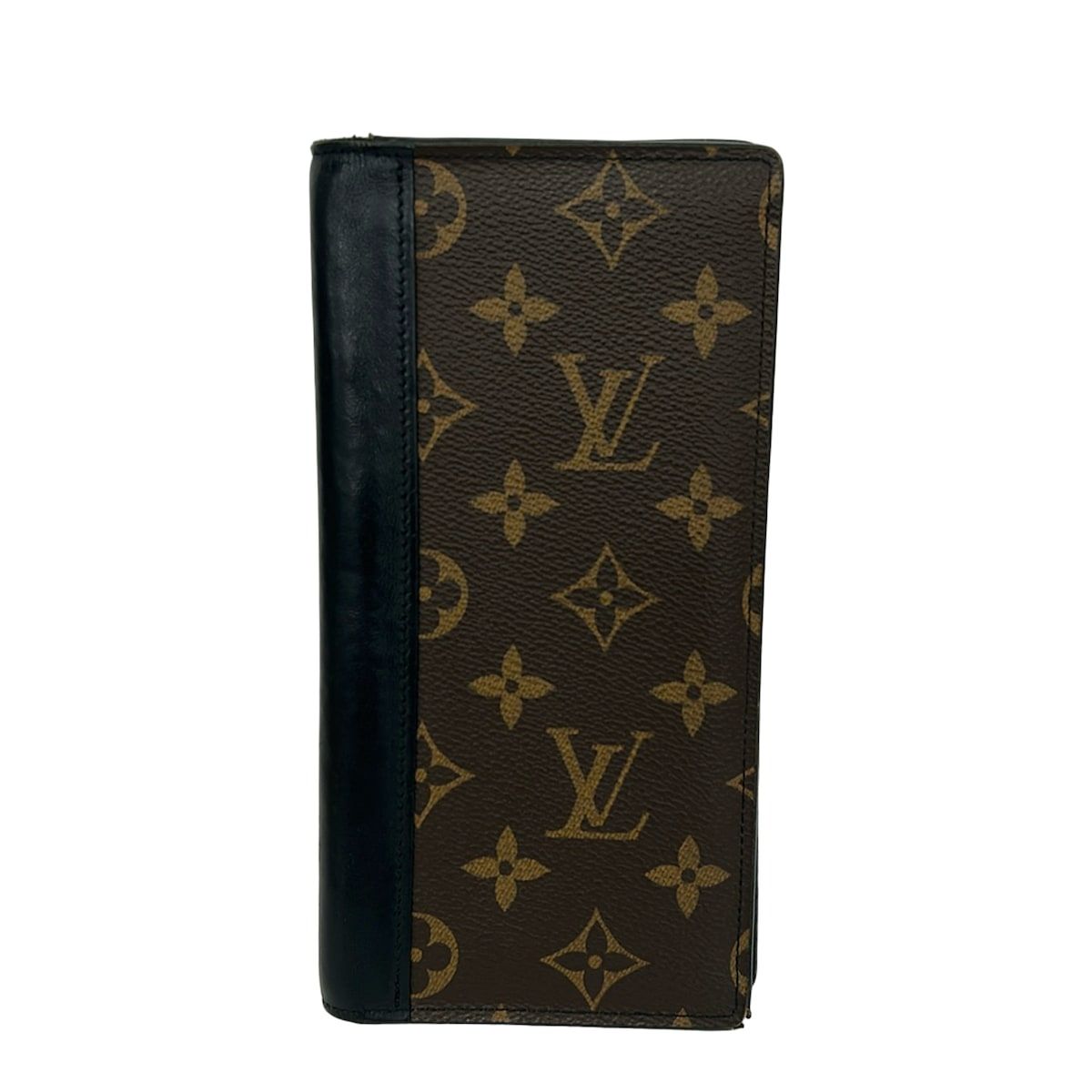 Louis Vuitton Wallet Monogram Macassar Portefeuille Brazza Leather Cowhide