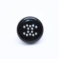 Chanel CC Logo Stud Single Earrings Stamp Black Rhinestone Plastic