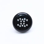 Chanel CC Logo Stud Single Earrings Stamp Black Rhinestone Plastic