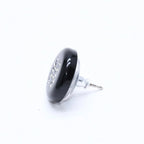 Chanel CC Logo Stud Single Earrings Stamp Black Rhinestone Plastic — view 5